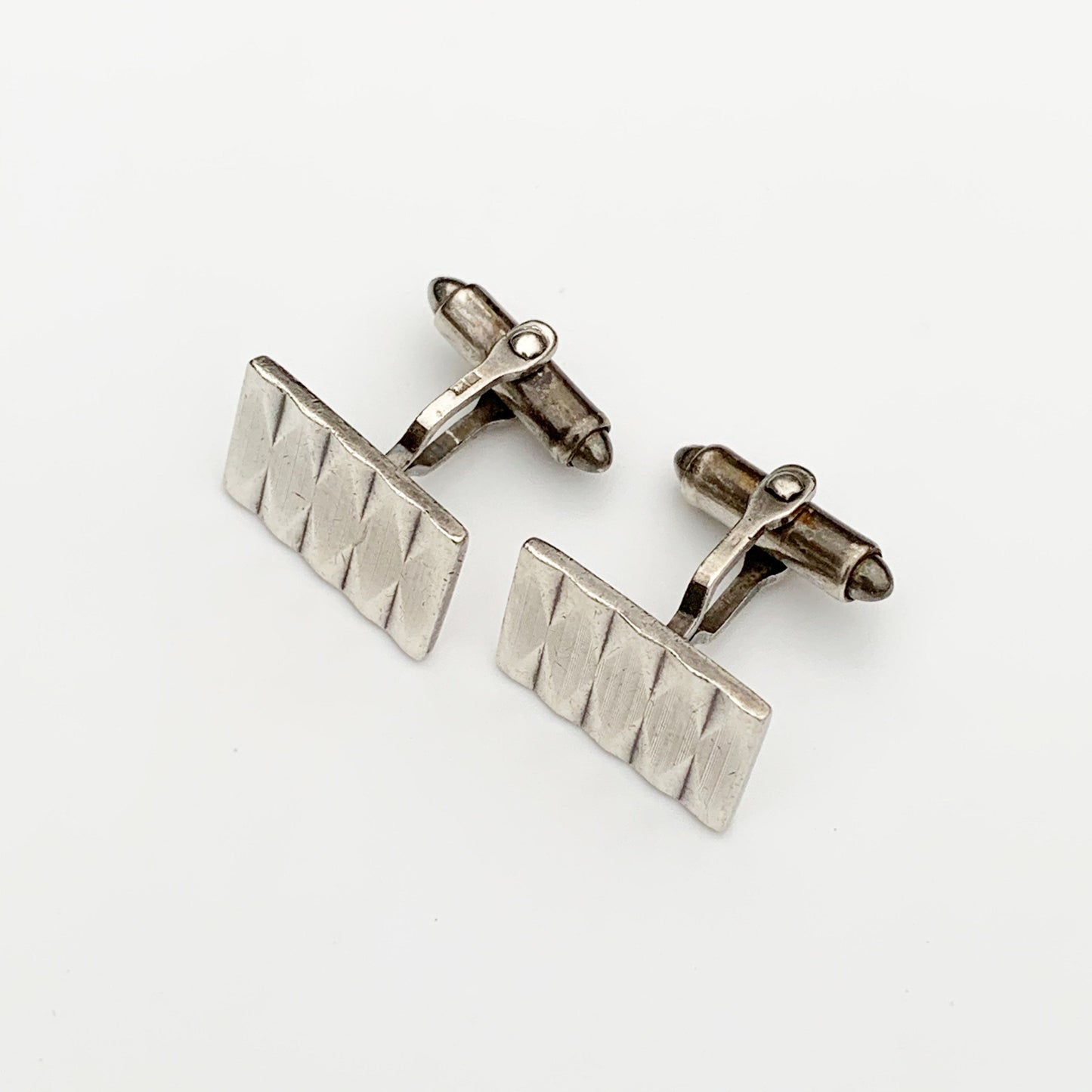 Vintage Geometric Silver Cufflinks | HG & S | Birmingham Cufflinks