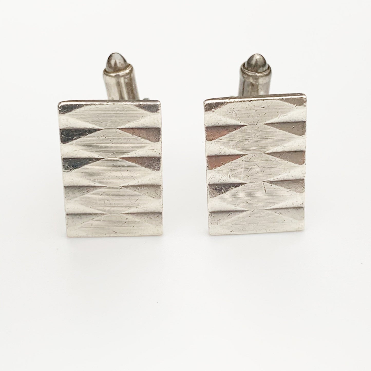 Vintage Geometric Silver Cufflinks | HG & S | Birmingham Cufflinks