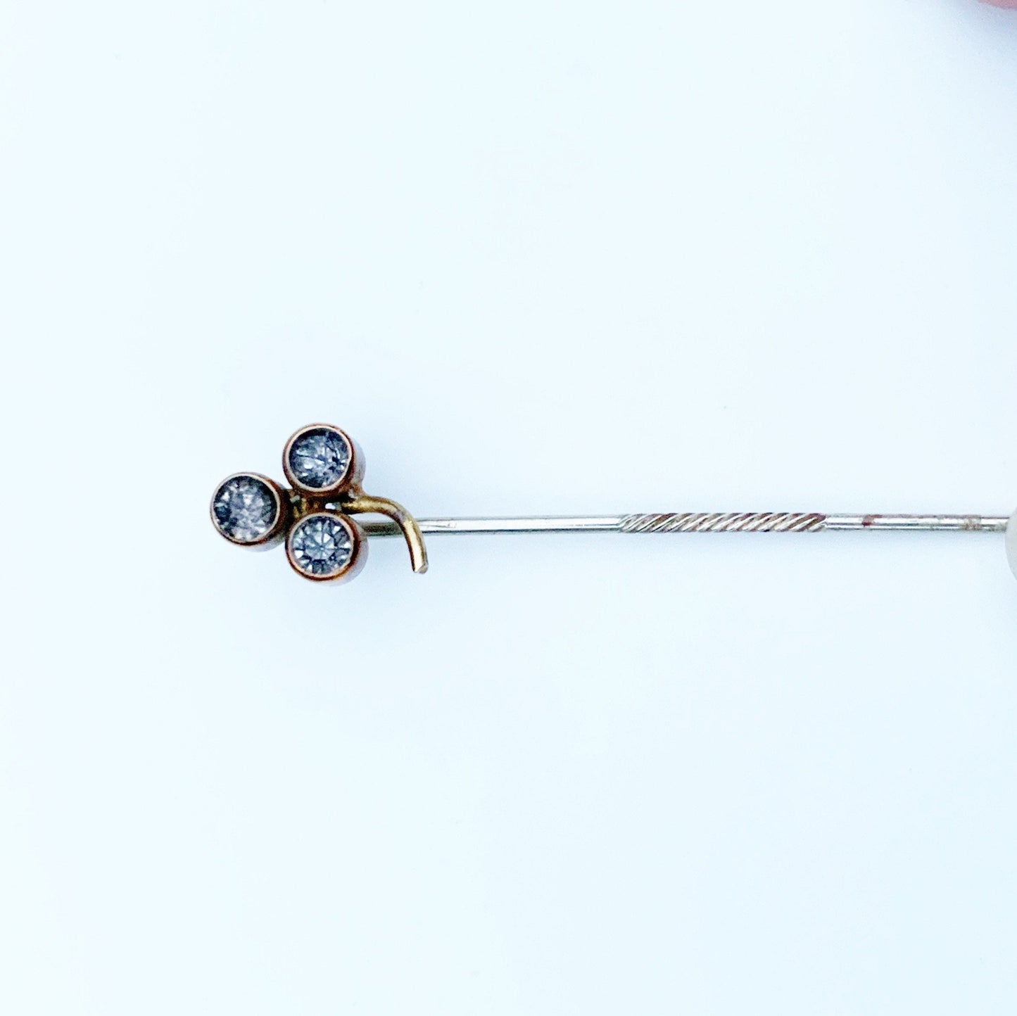 Victorian Clover Rhinestone Stick Pin