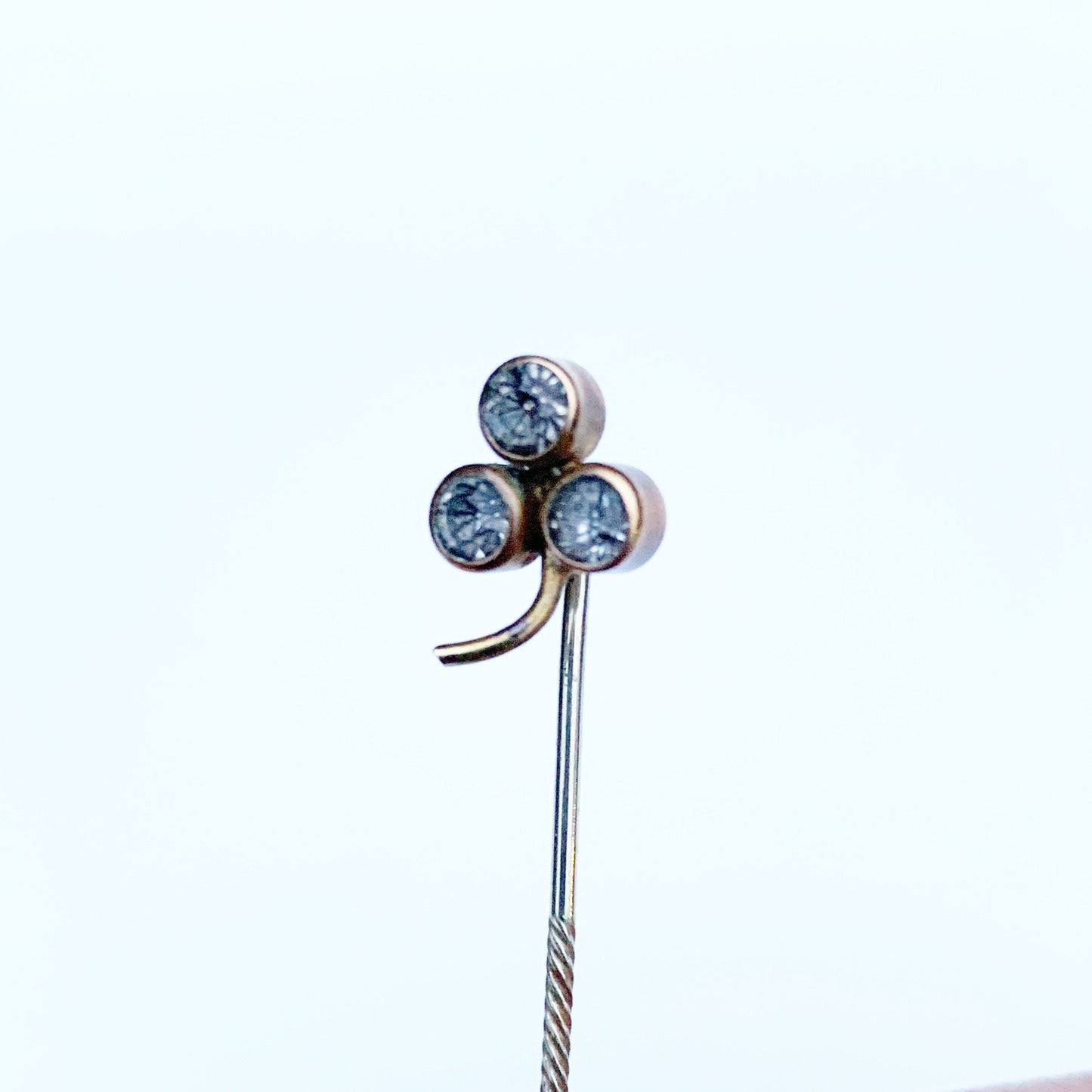 Victorian Clover Rhinestone Stick Pin