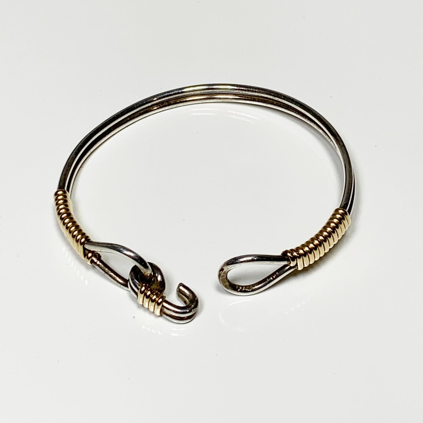 Silver and Gold Filled Knot Bracelet | Two Tone Cuff Bracelet