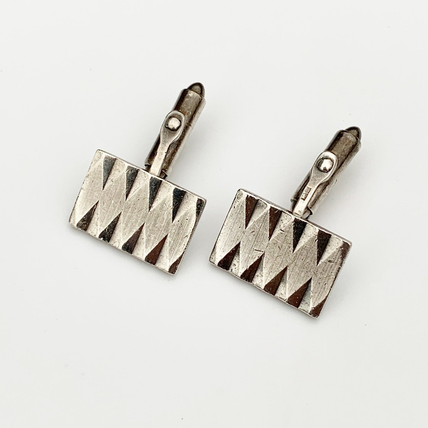 Vintage Geometric Silver Cufflinks | HG & S | Birmingham Cufflinks