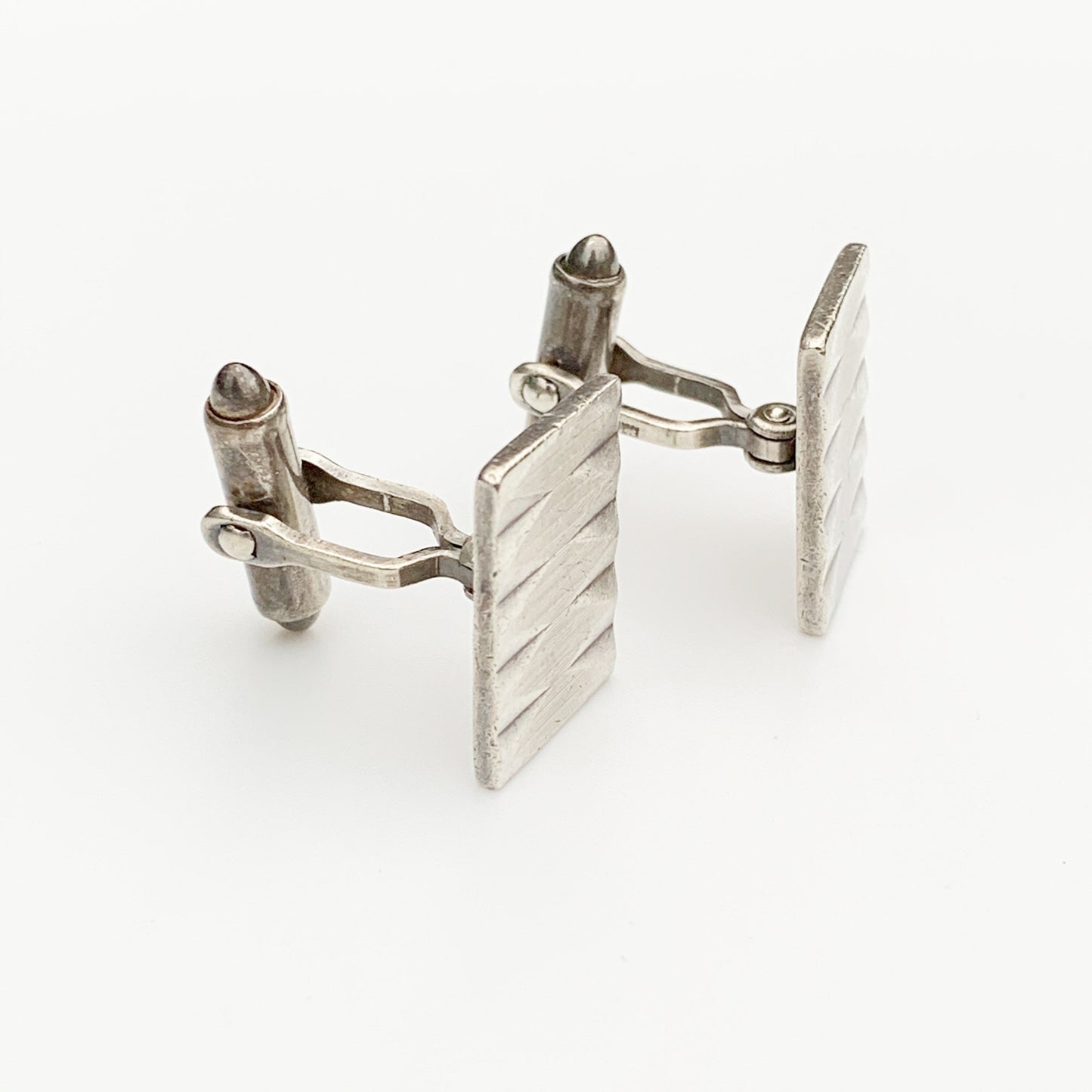 Vintage Geometric Silver Cufflinks | HG & S | Birmingham Cufflinks