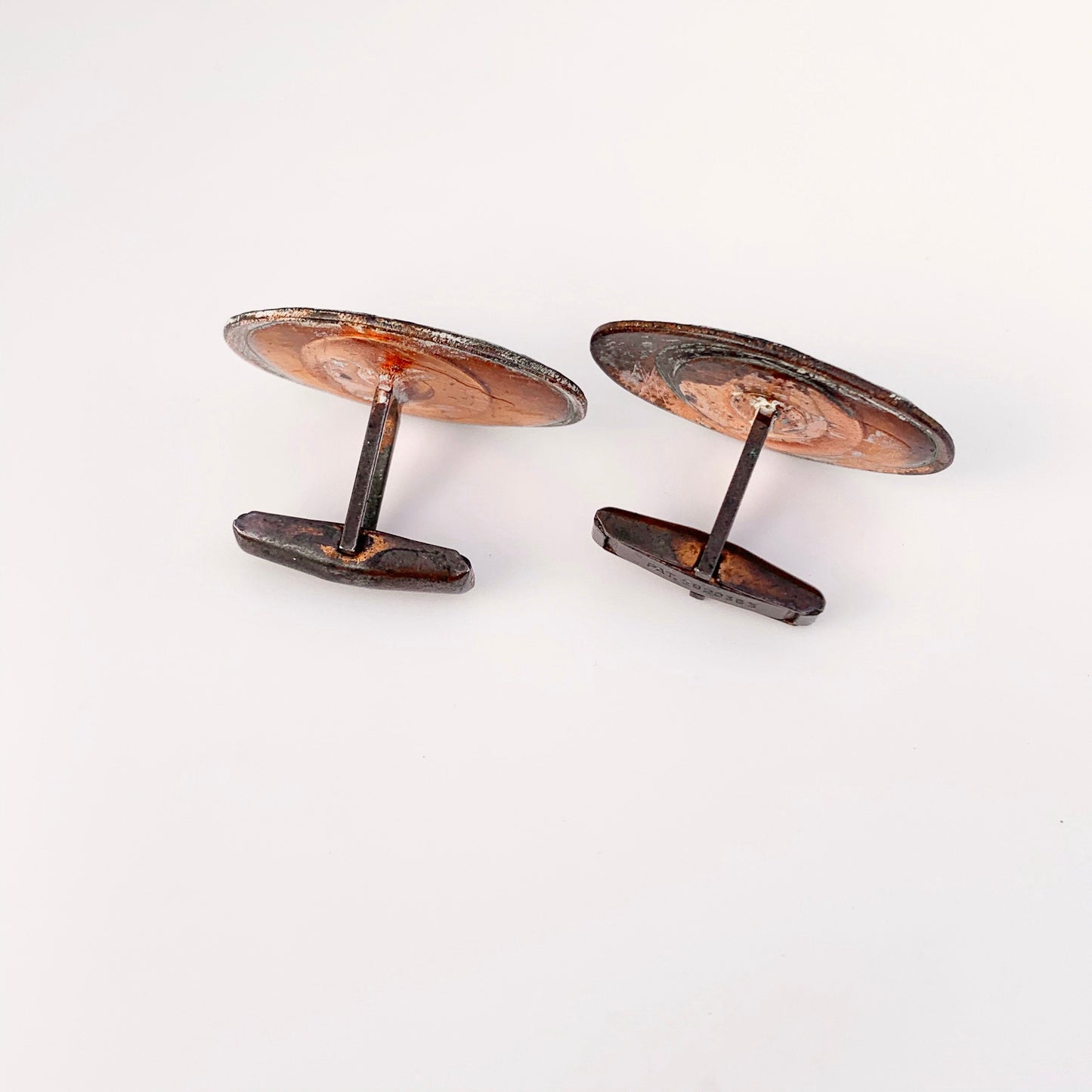 Vintage Modernist Enamel Cufflinks | Multi-Colored Enamel Copper Cufflinks