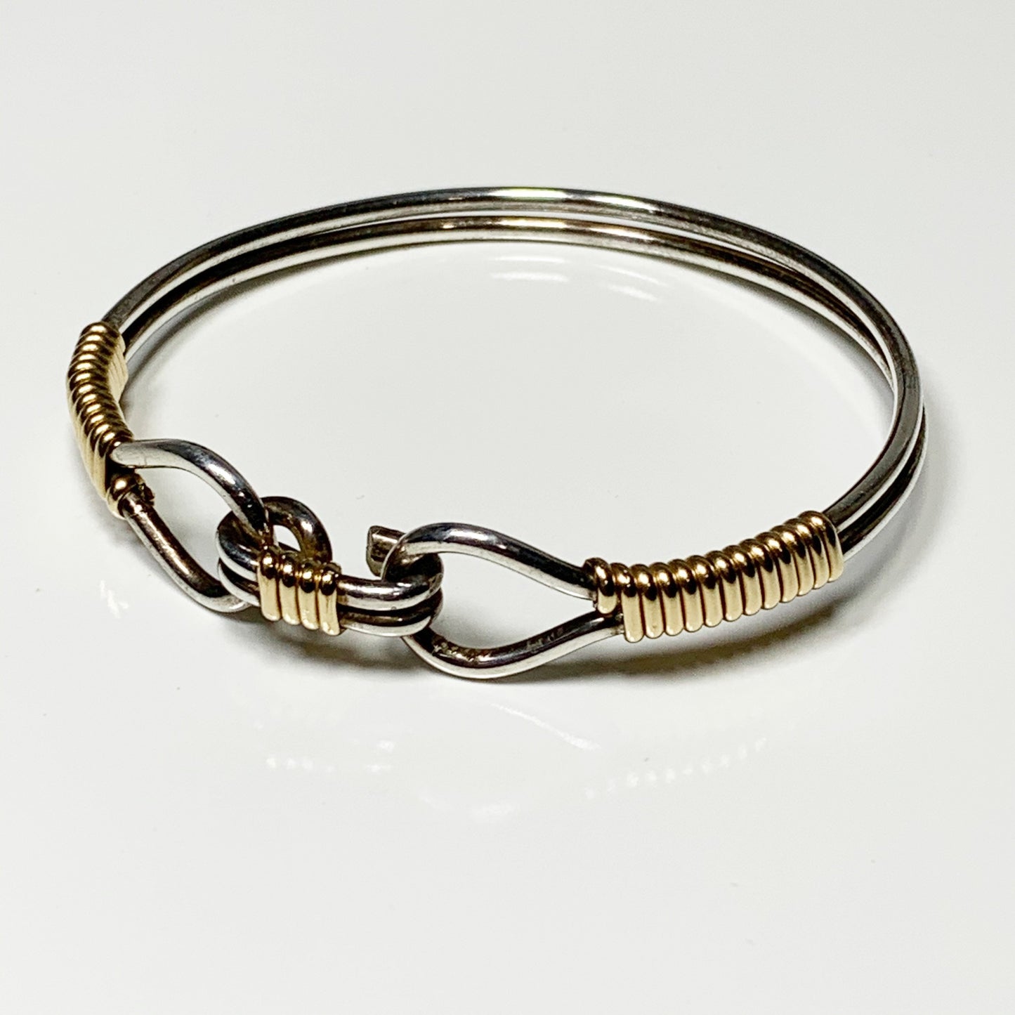 Silver and Gold Filled Knot Bracelet | Two Tone Cuff Bracelet