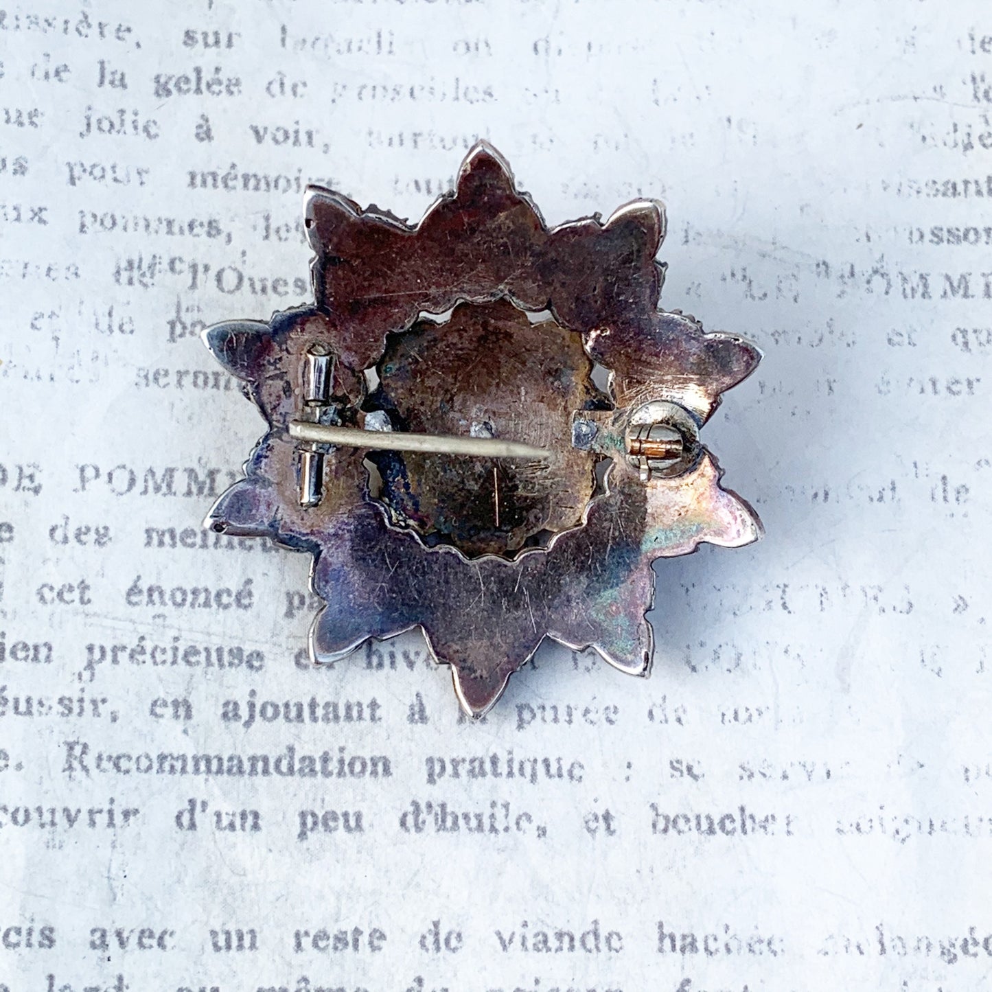 Victorian Garnet Cluster Brooch | Rose Cut Flower Garnet Brooch