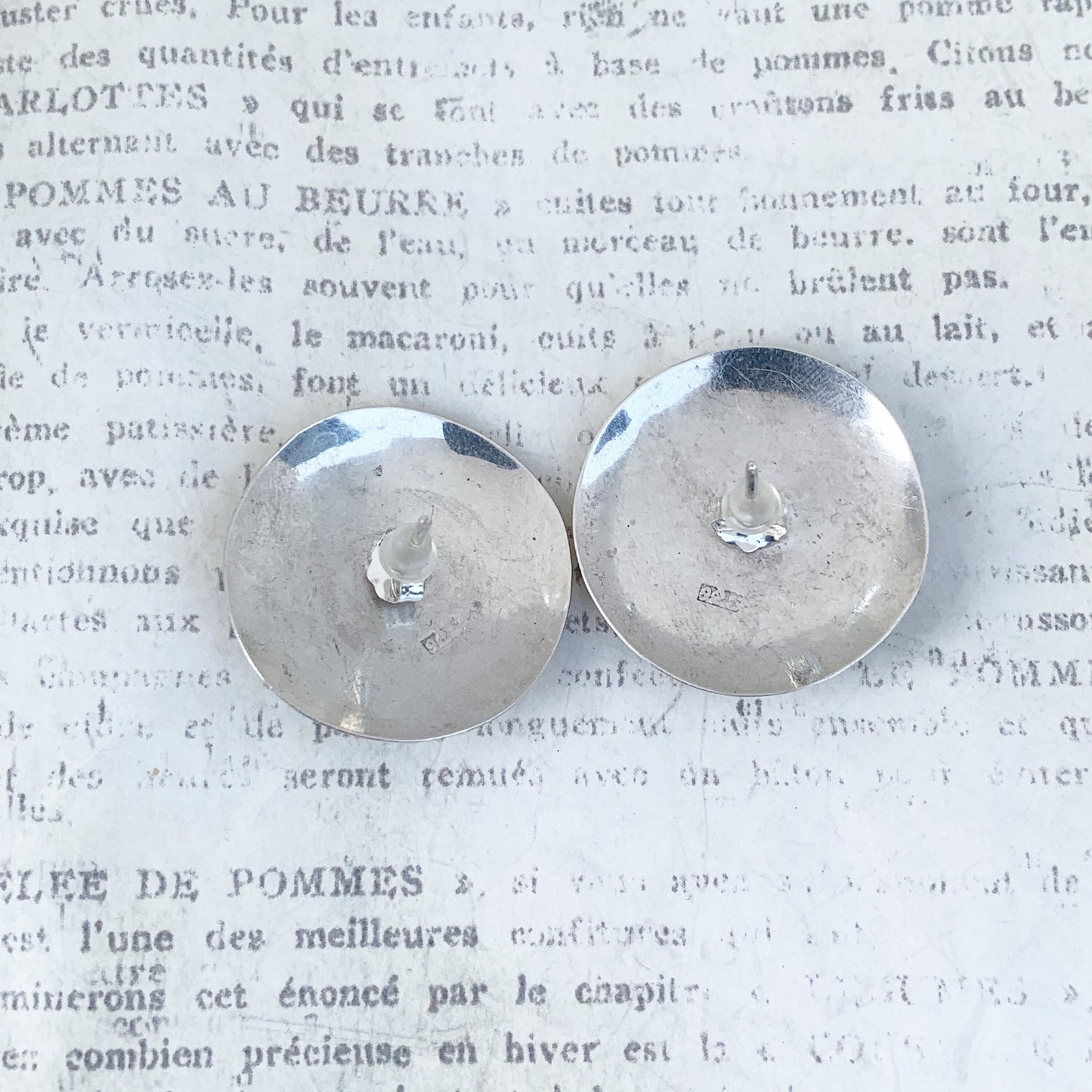 Granulated Silver Disc Earrings | Ethnic Silver Round Earrings