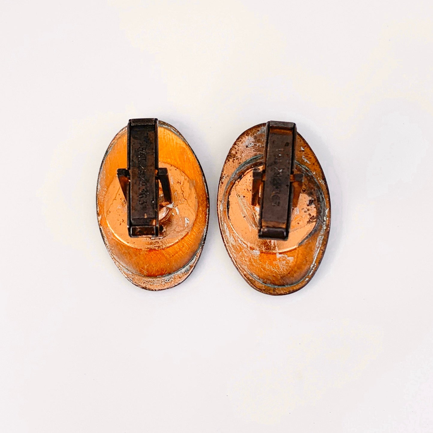 Vintage Modernist Enamel Cufflinks | Multi-Colored Enamel Copper Cufflinks