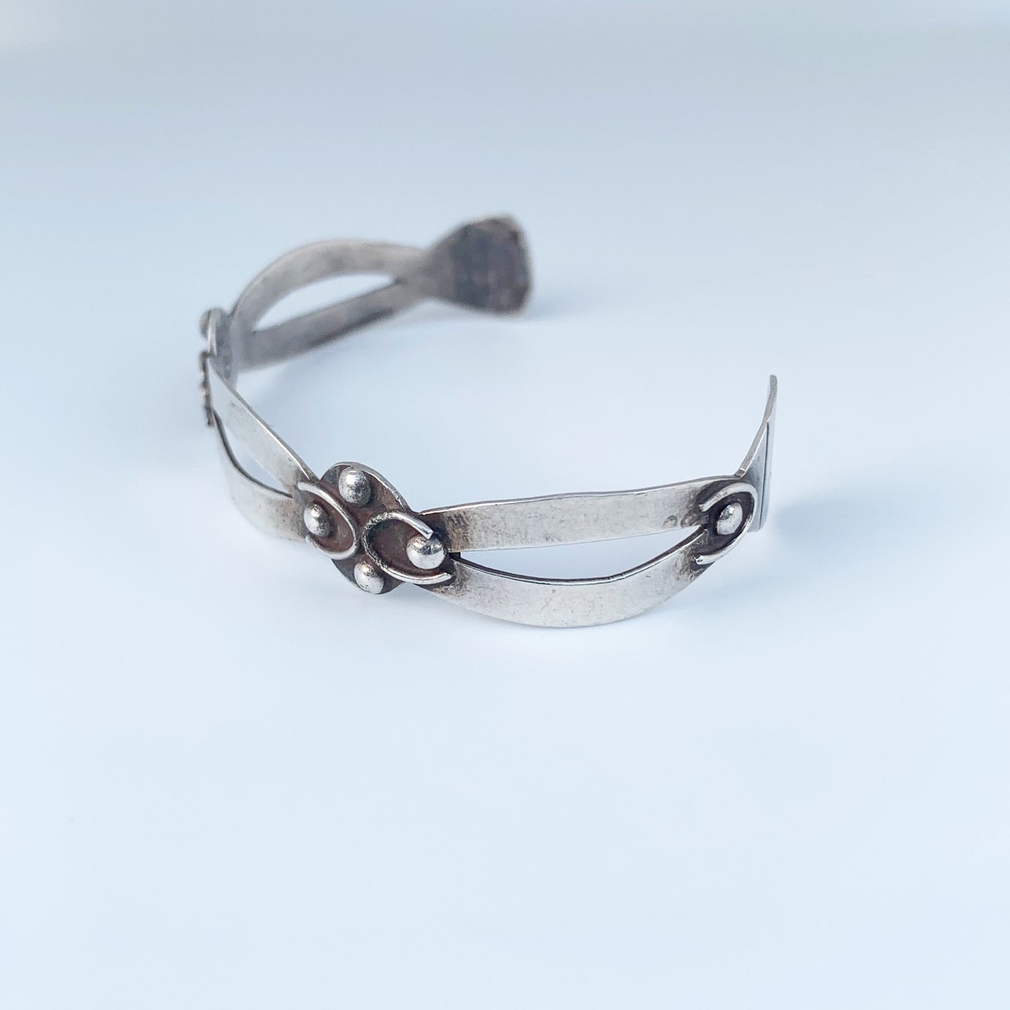 Vintage Mexican Modernist Cuff Bracelet | Sterling Juvenal Taxco Cuff