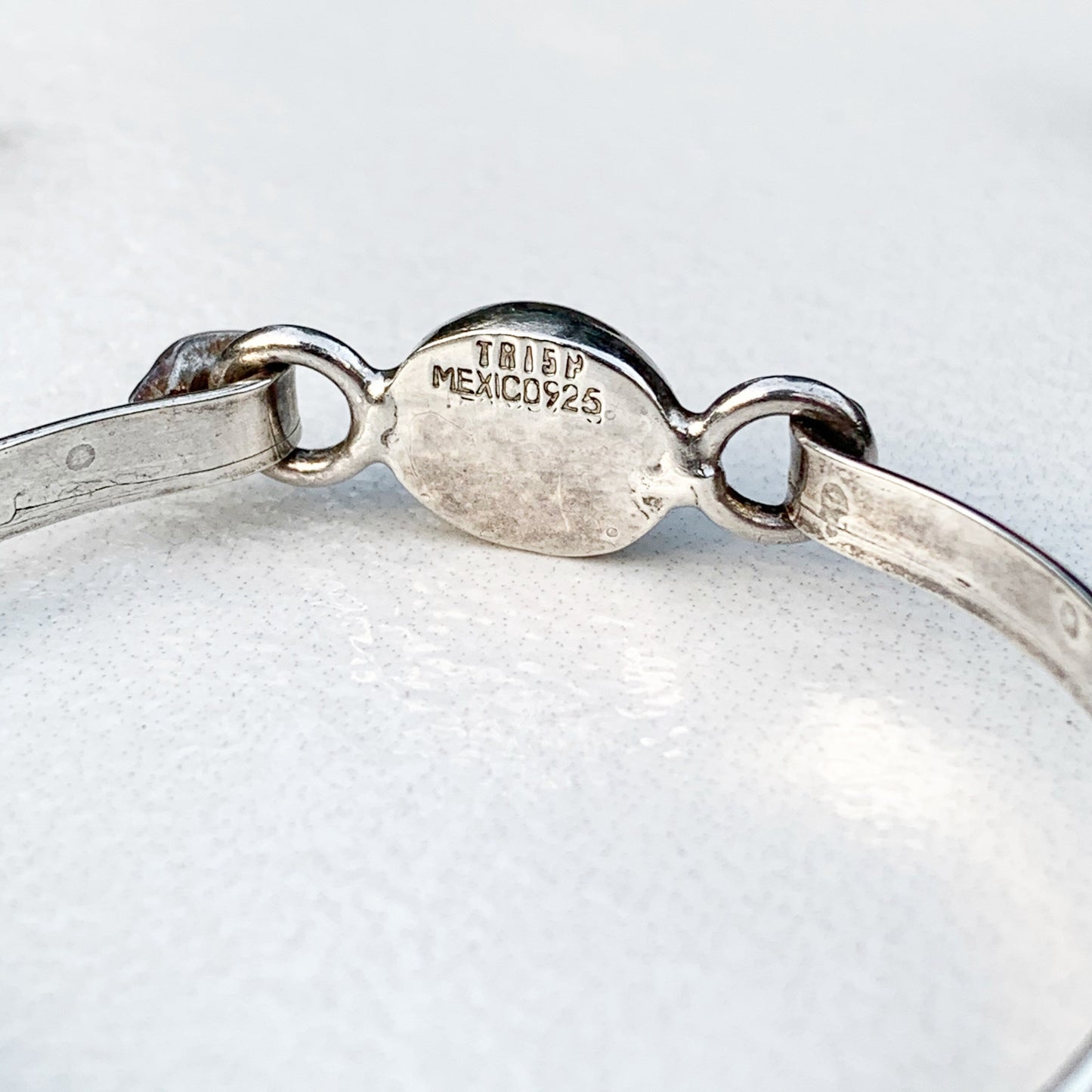Vintage Mexican Silver Bracelet | Azurmalachite Modernist Bracelet