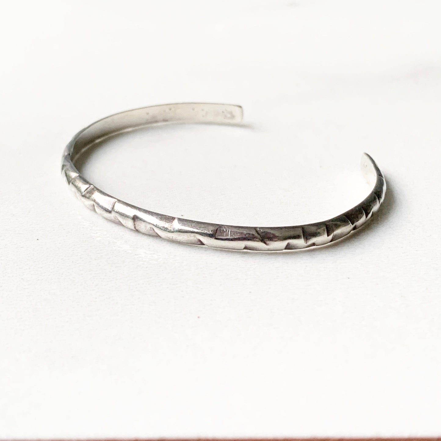 Vintage Silver Hand Stamped Cuff | Vintage Silver Cuff Bracelet