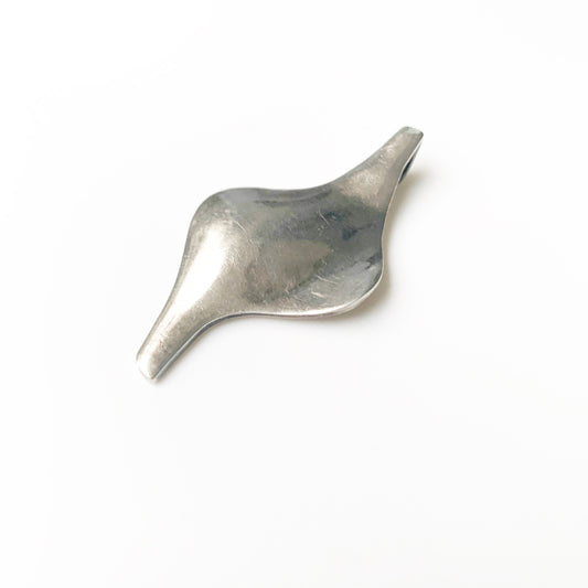 Vintage Israel Modernist Pendant | Silver Abstract Form Pendant