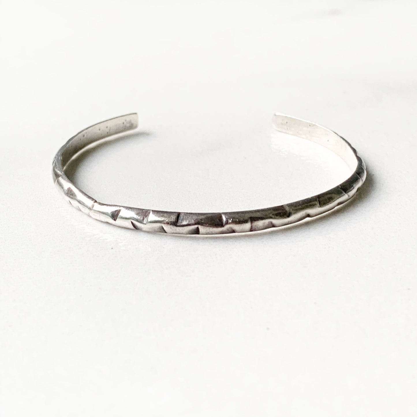 Vintage Silver Hand Stamped Cuff | Vintage Silver Cuff Bracelet