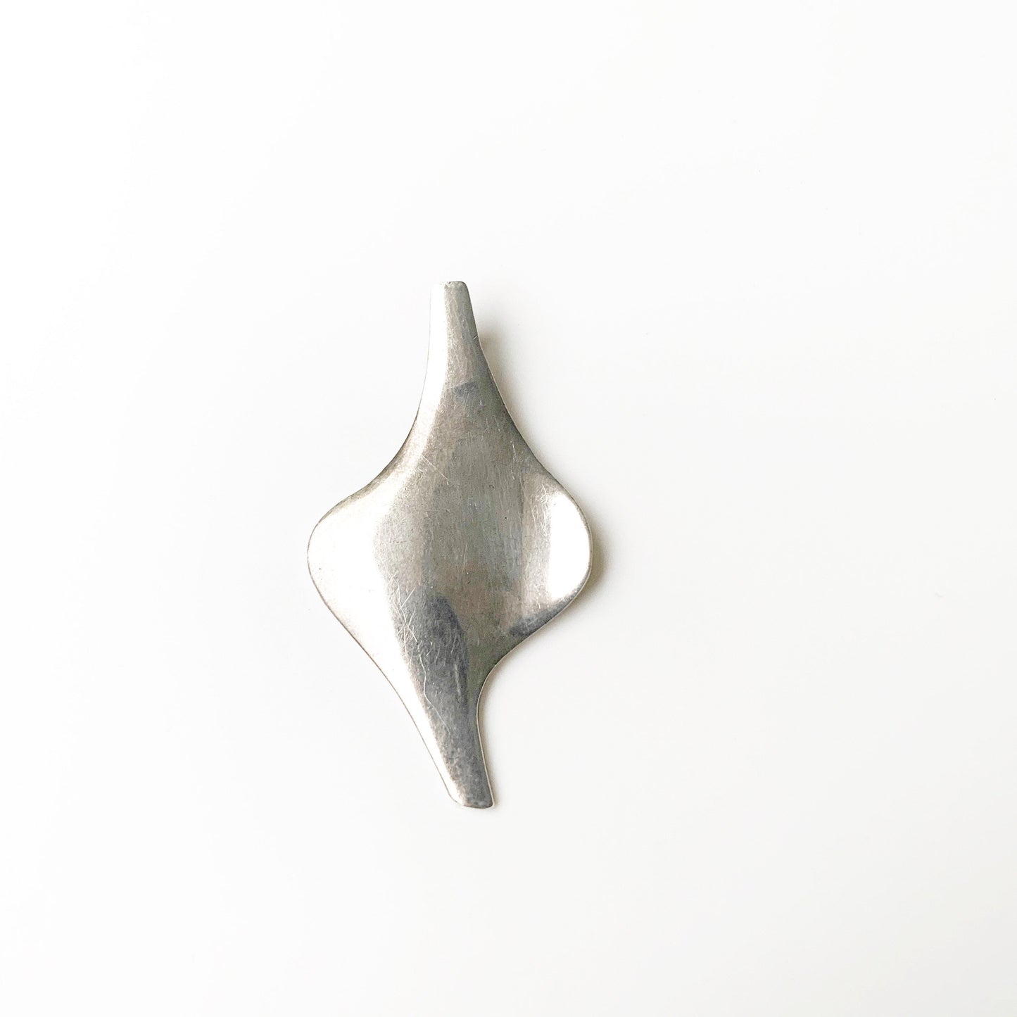 Vintage Israel Modernist Pendant | Silver Abstract Form Pendant