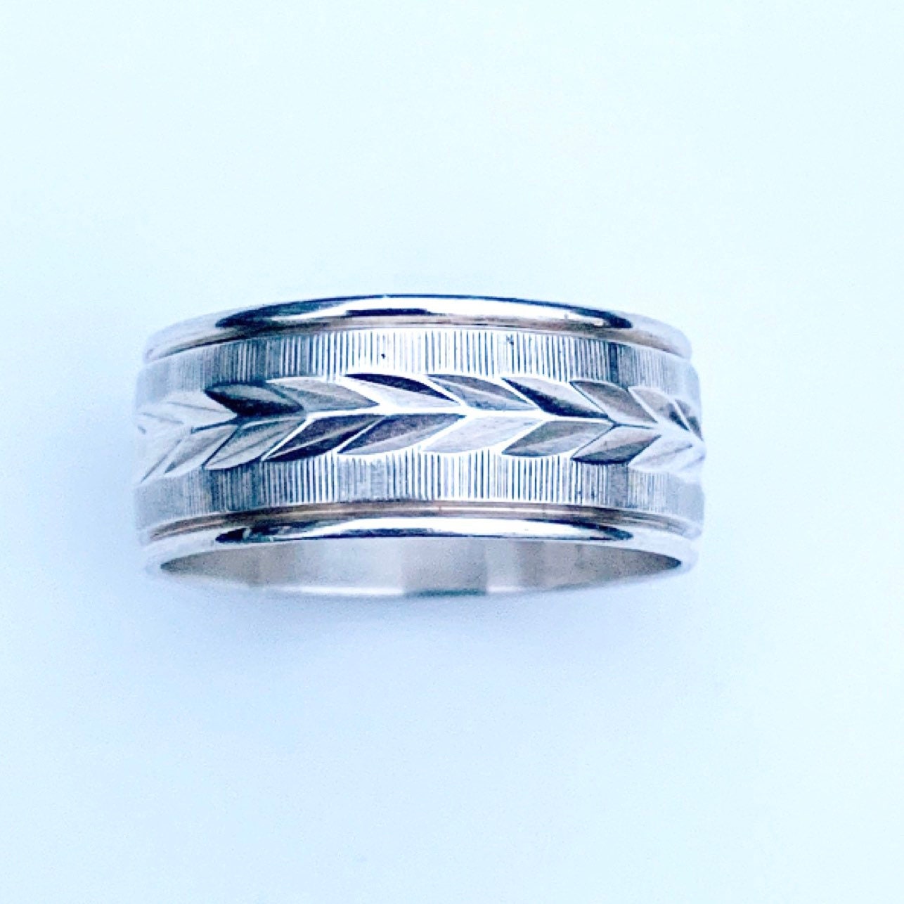 Vintage Silver Engraved Band Ring | Size 7 1/4