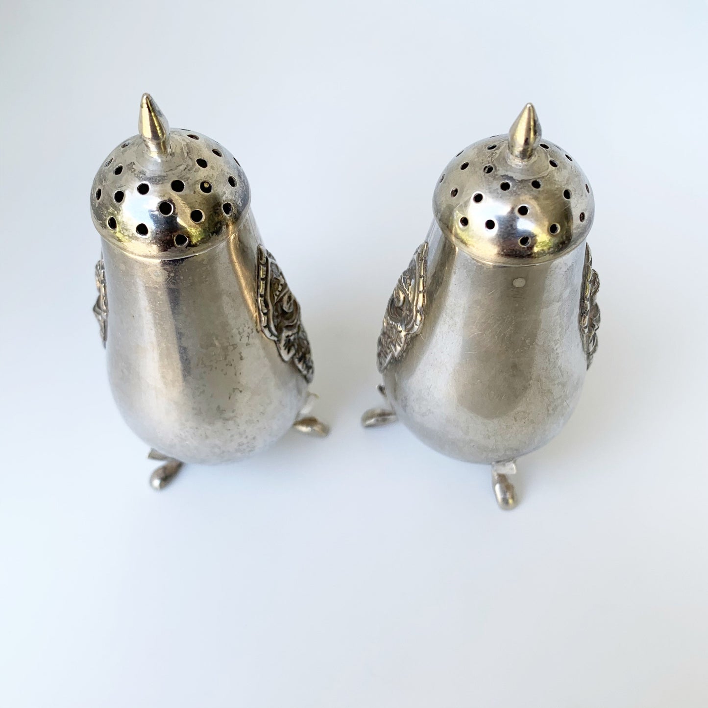 Vintage Sterling Silver Salt and Pepper Shakers | Siam Thailand KUI KEE Sterling