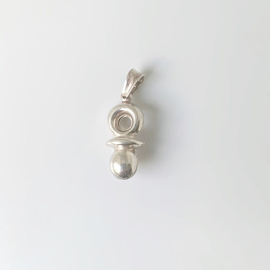 Vintage Puffy Baby Pacifier Charm | Silver Pacifier Charm | Silver Baby Binkie Charm