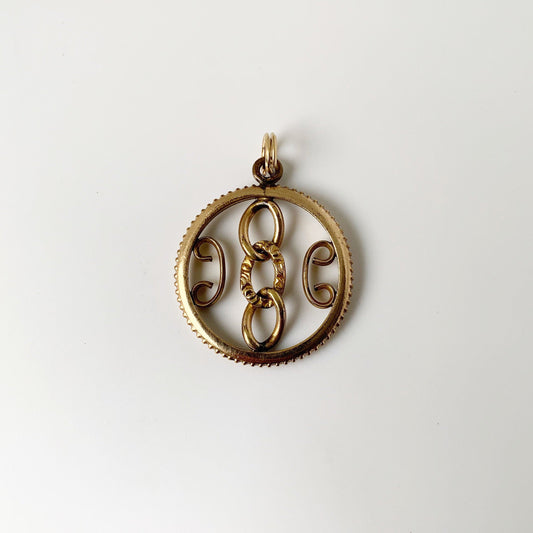 Victorian Scrollwork Watch Fob Pendant | Linked Chain Watch Fob Medallion