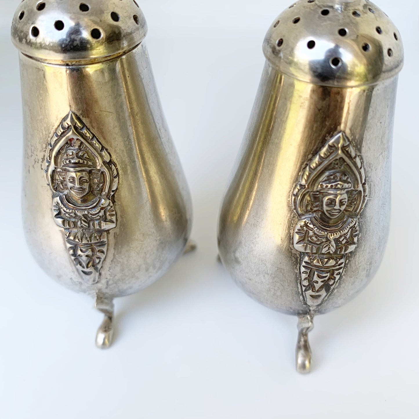 Vintage Sterling Silver Salt and Pepper Shakers | Siam Thailand KUI KEE Sterling