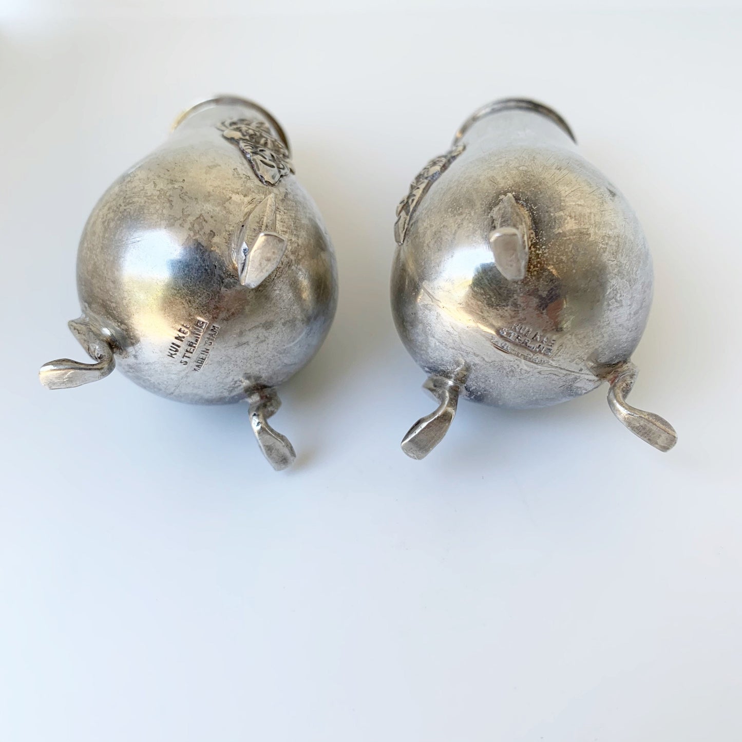Vintage Sterling Silver Salt and Pepper Shakers | Siam Thailand KUI KEE Sterling