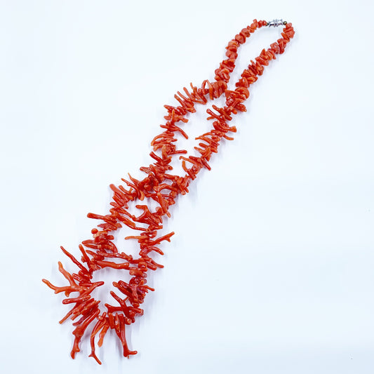 Vintage Branch Coral Necklace | Red Coral Beads | Stacking Necklace