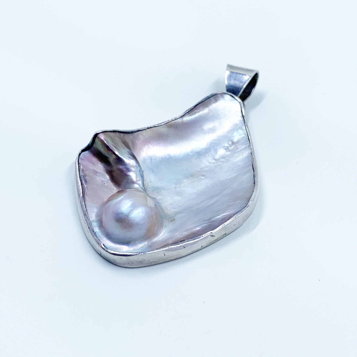 Vintage Blister Pearl Pendant | David Howell Silver Pearl Pendant