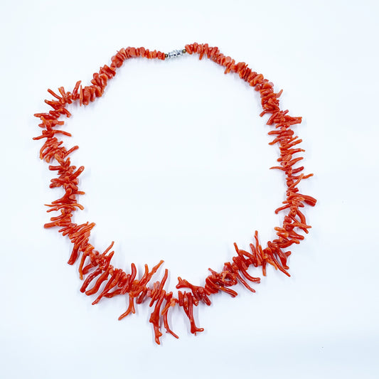 Vintage Branch Coral Necklace | Red Coral Beads | Stacking Necklace