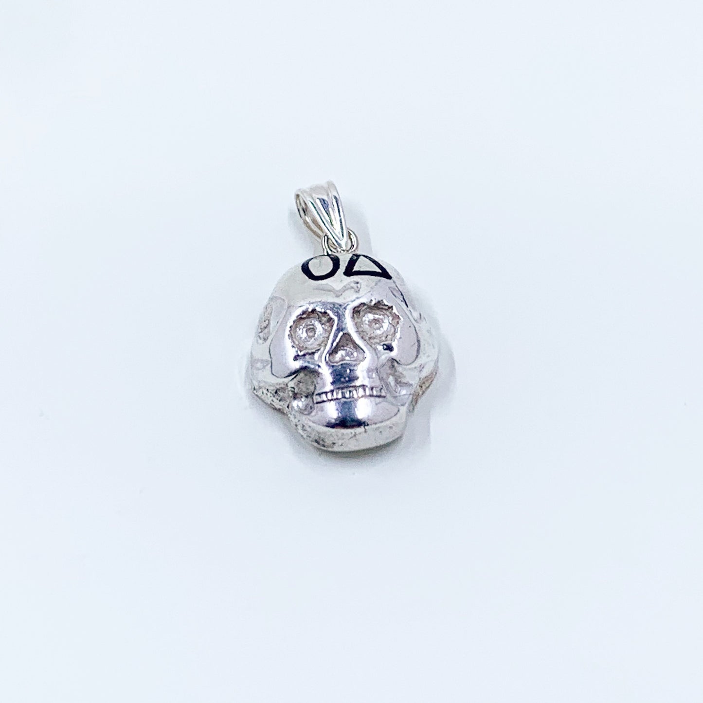 Vintage Silver Skull Pendant | Omicron Delta Skull Charm | Conversion Jewelry
