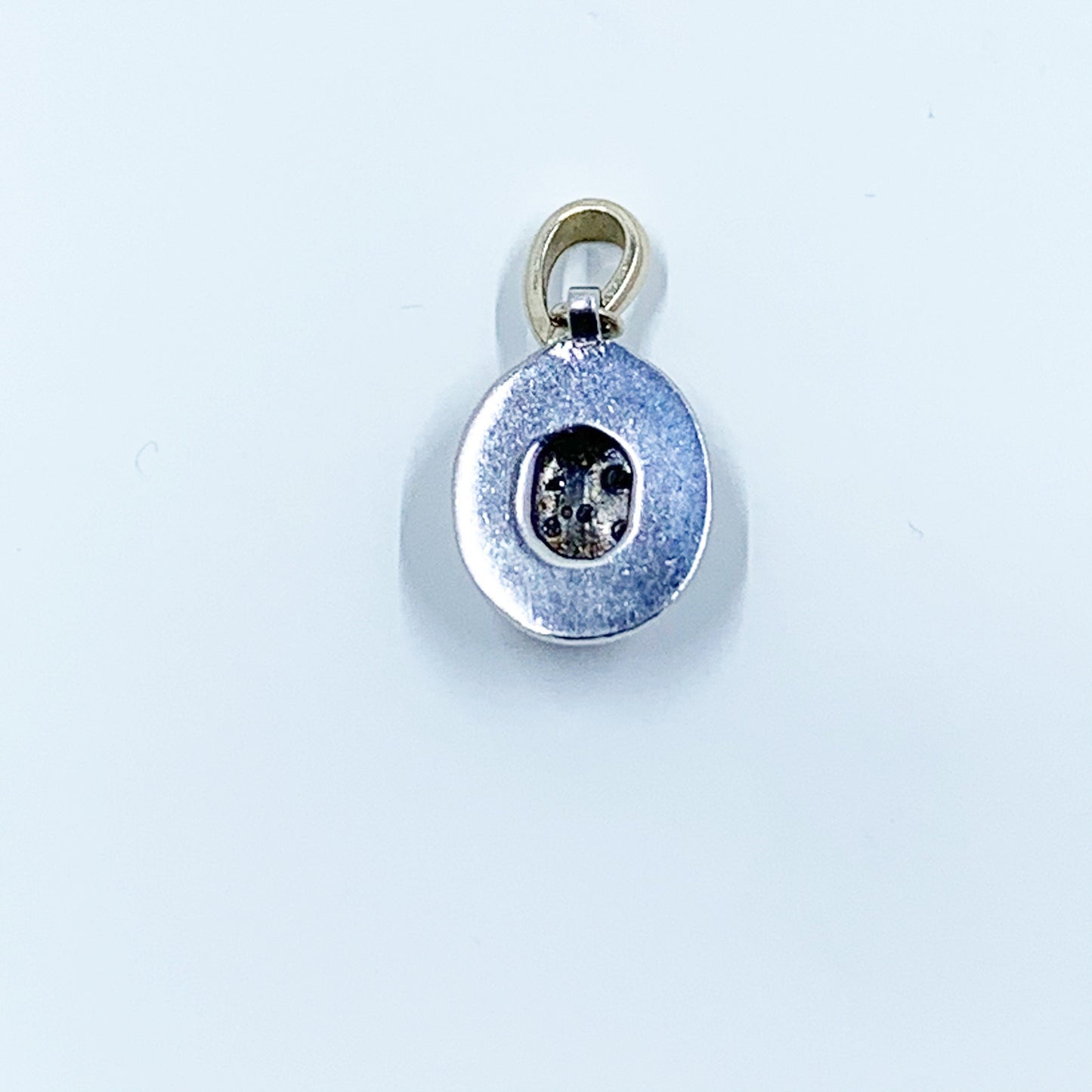 Vintage Silver and Gold Diamond Pendant | 14k Gold Diamond Charm | Two Tone Mixed Metal Pendant