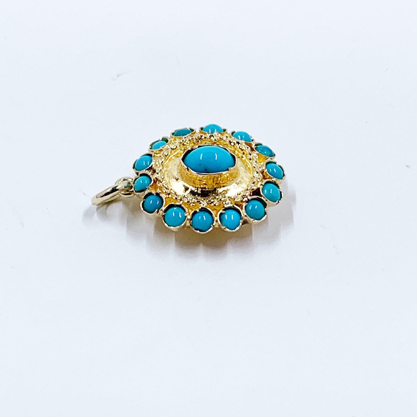 Vintage 14k Gold Turquoise Cluster Pendant | Conversion Jewelry