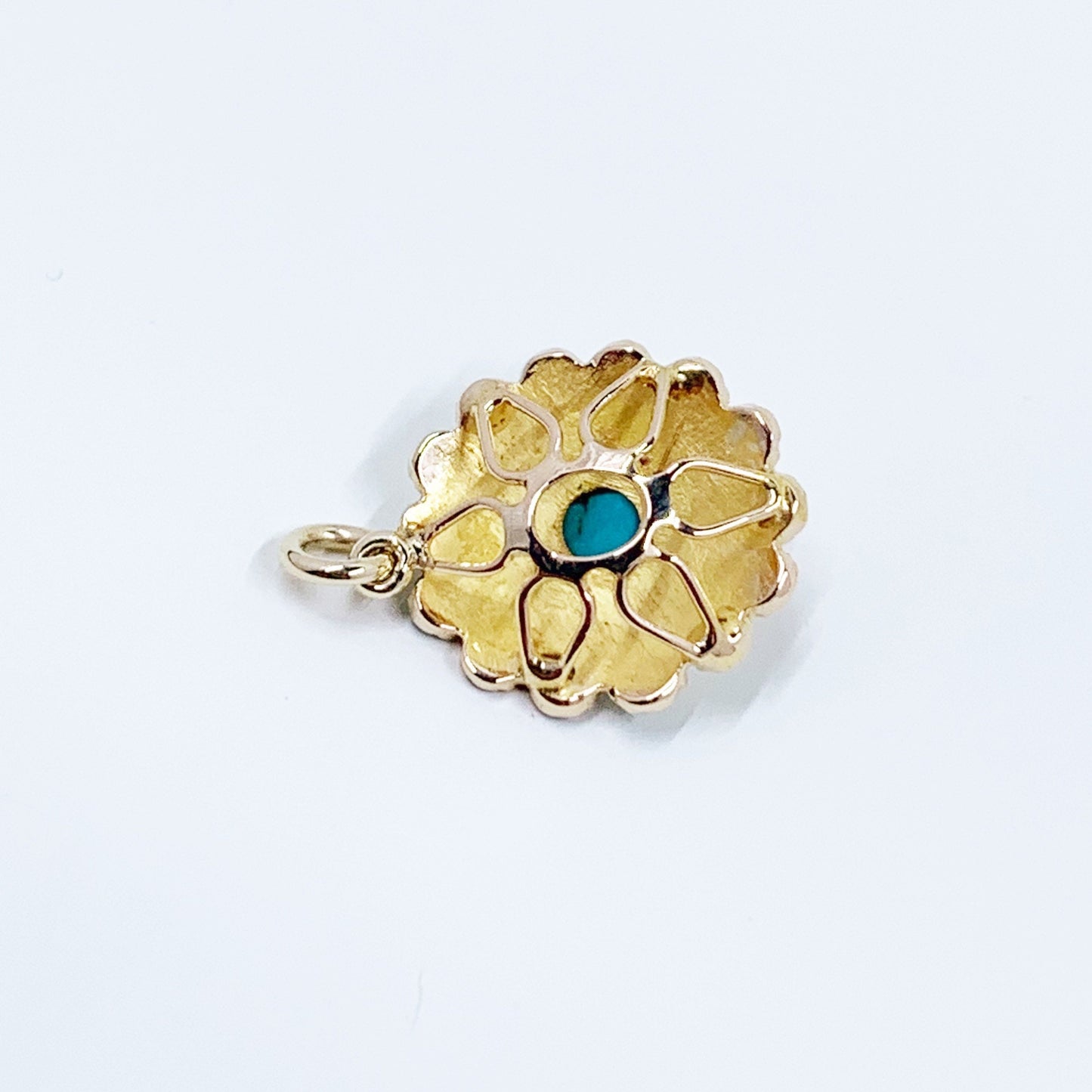 Vintage 14k Gold Turquoise Cluster Pendant | Conversion Jewelry