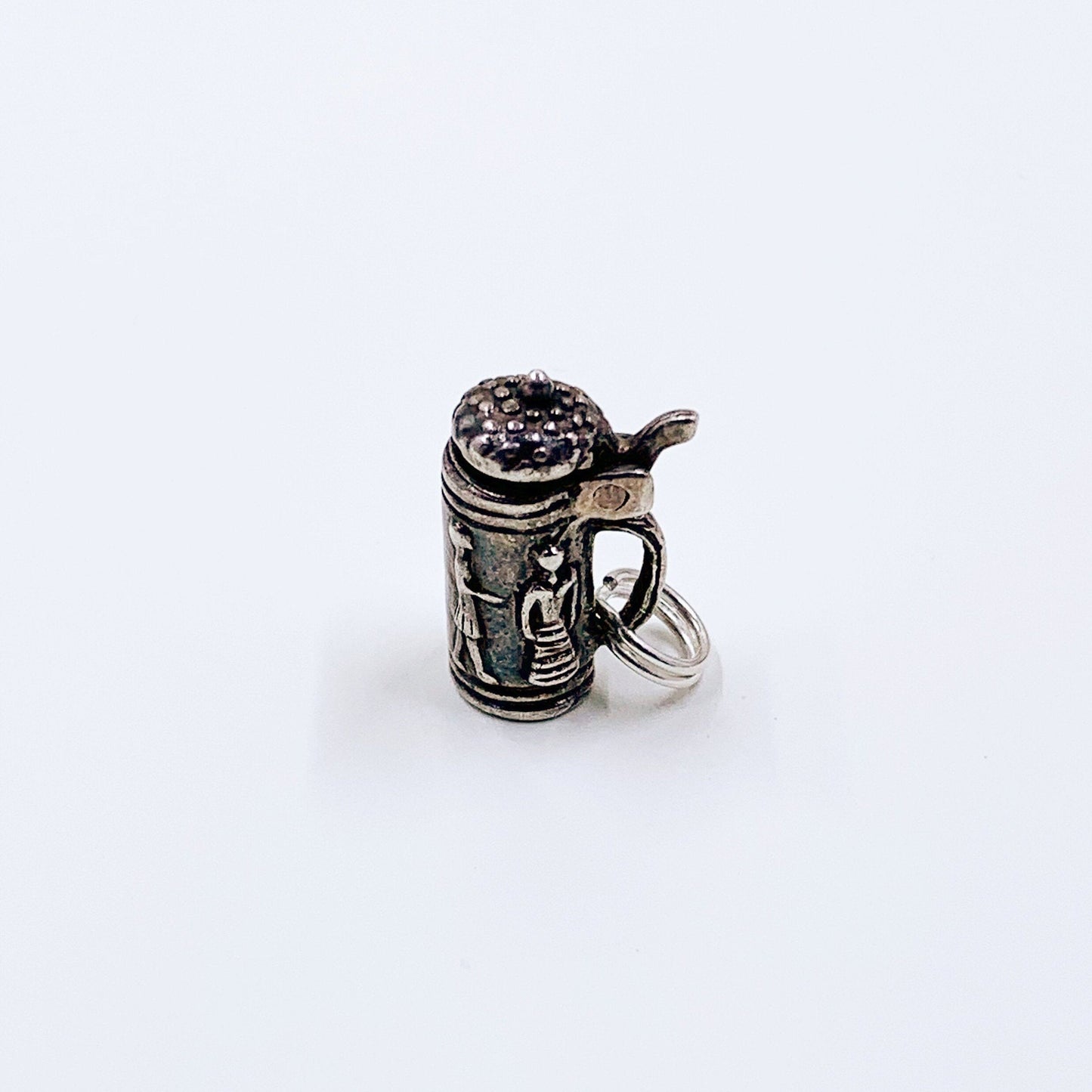 Vintage Silver Stein Charm | 3D Beer Stein Charm | Movable Stein