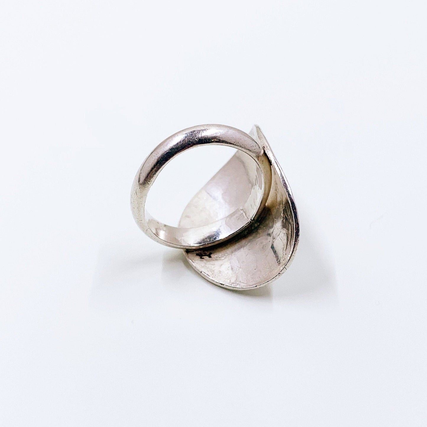 Vintage Silver Pink Stone Ring | Size 8