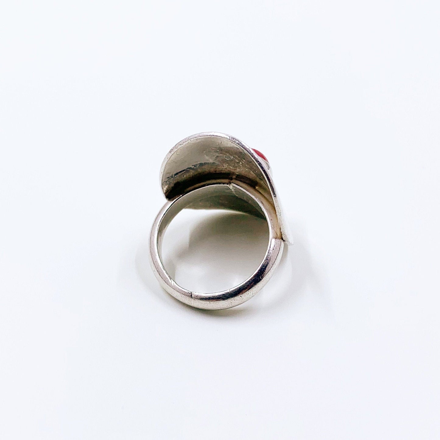 Vintage Silver Pink Stone Ring | Size 8