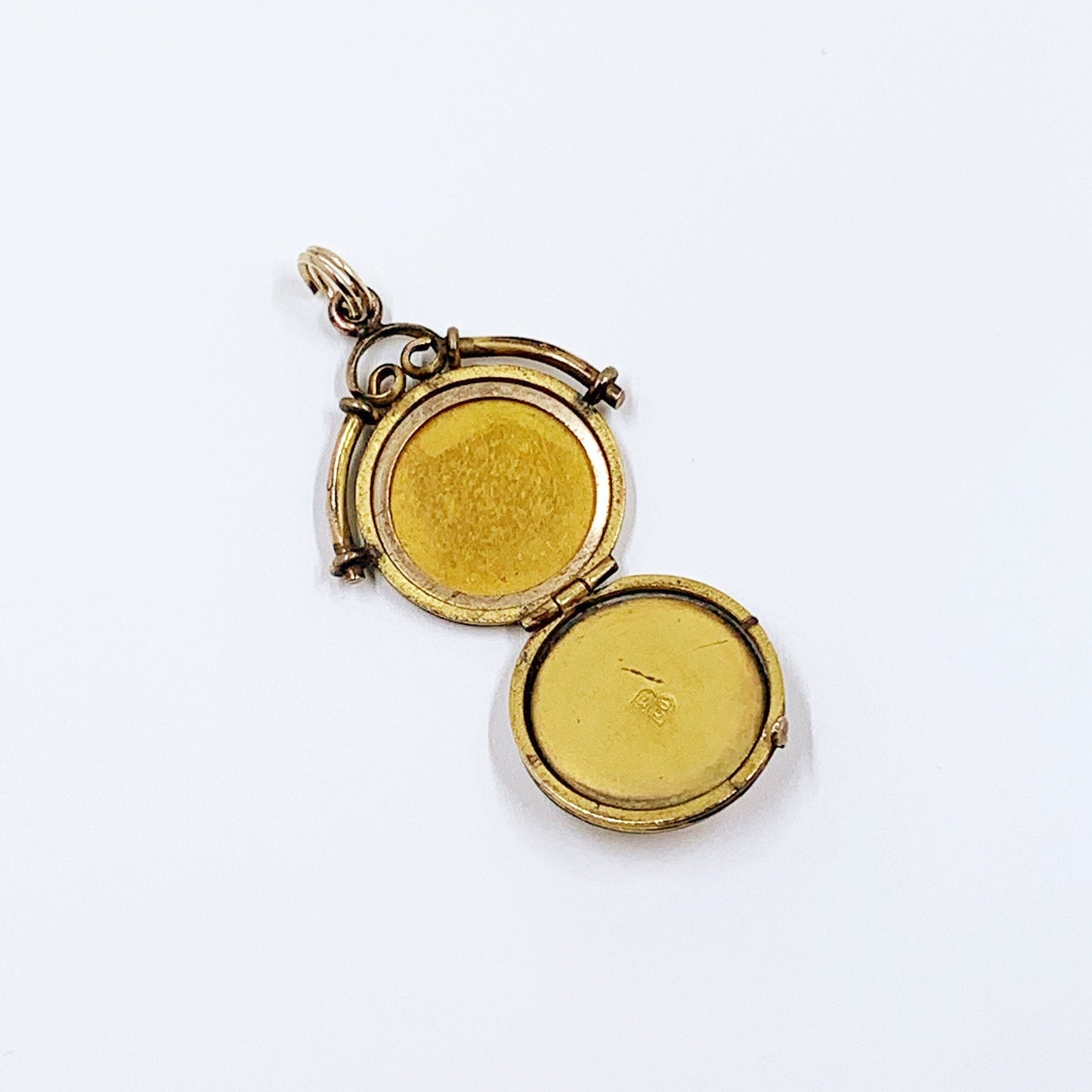 Victorian Aesthetic Bird and Flower Fob Locket | Victorian Gold-Filled Mixed Metals Locket | Bliss Brothers Co Locket