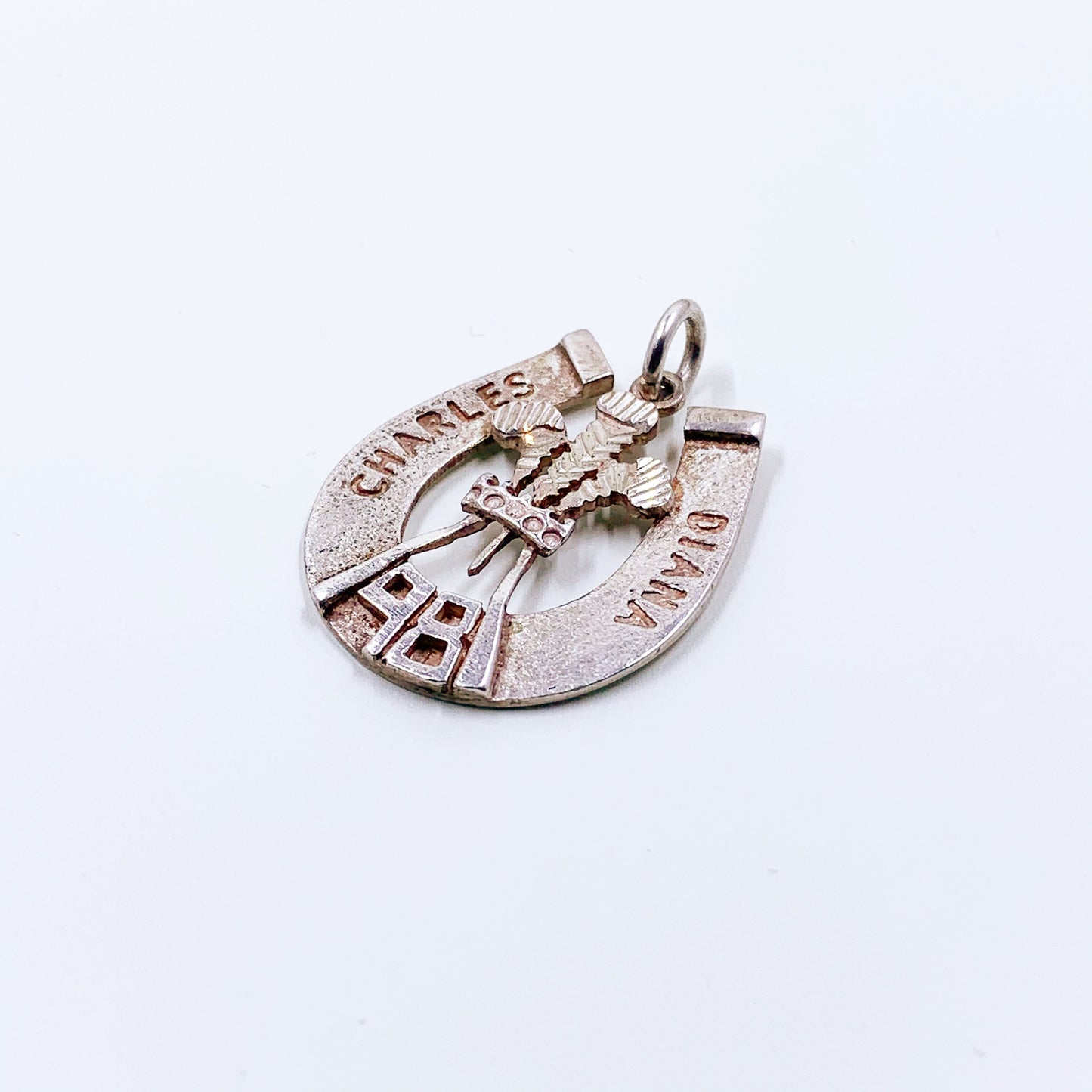 Vintage Silver Charles and Diana Pendant | CHARLES & DIANA Wedding Commemorative Pendant | The Royal Wedding 1981