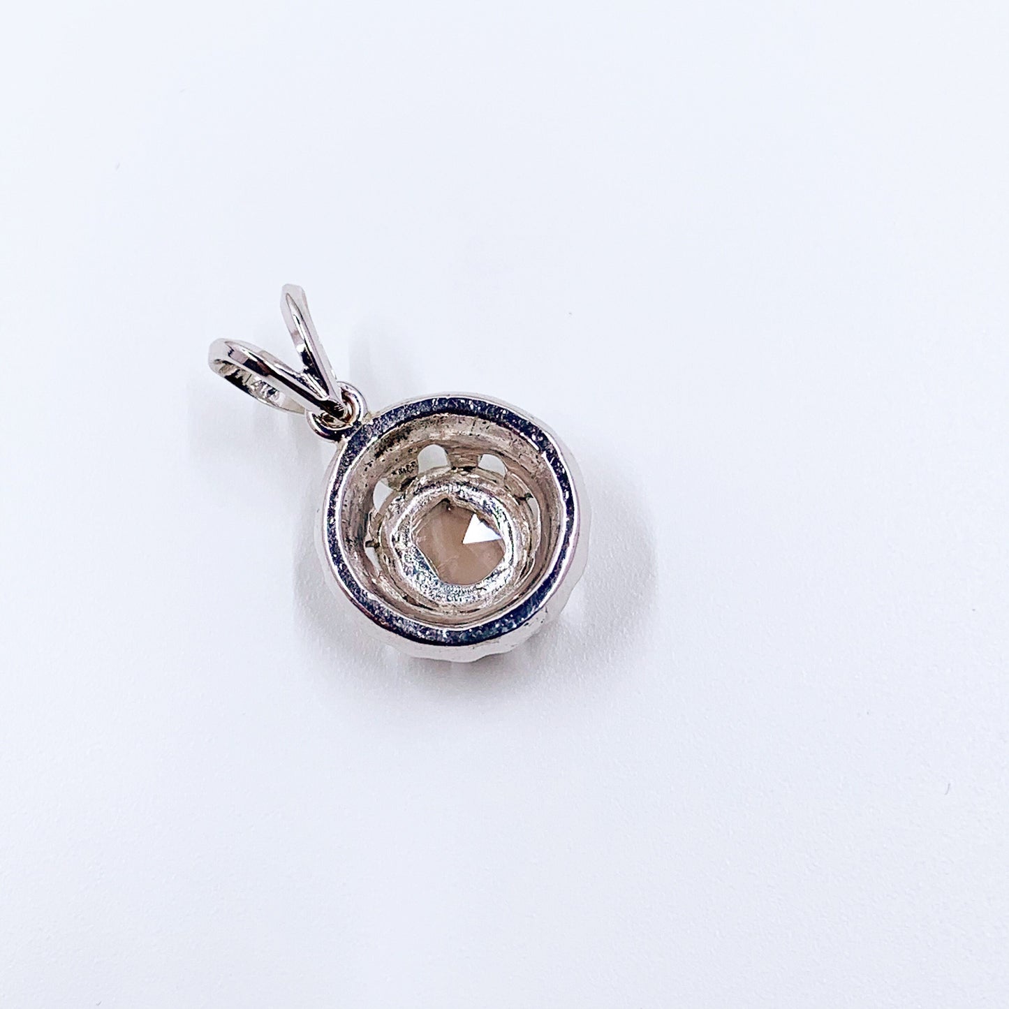 Antique Georgian Conversion Solitaire Diamond Pendant |  Antique Rose Cut Diamond Pendant
