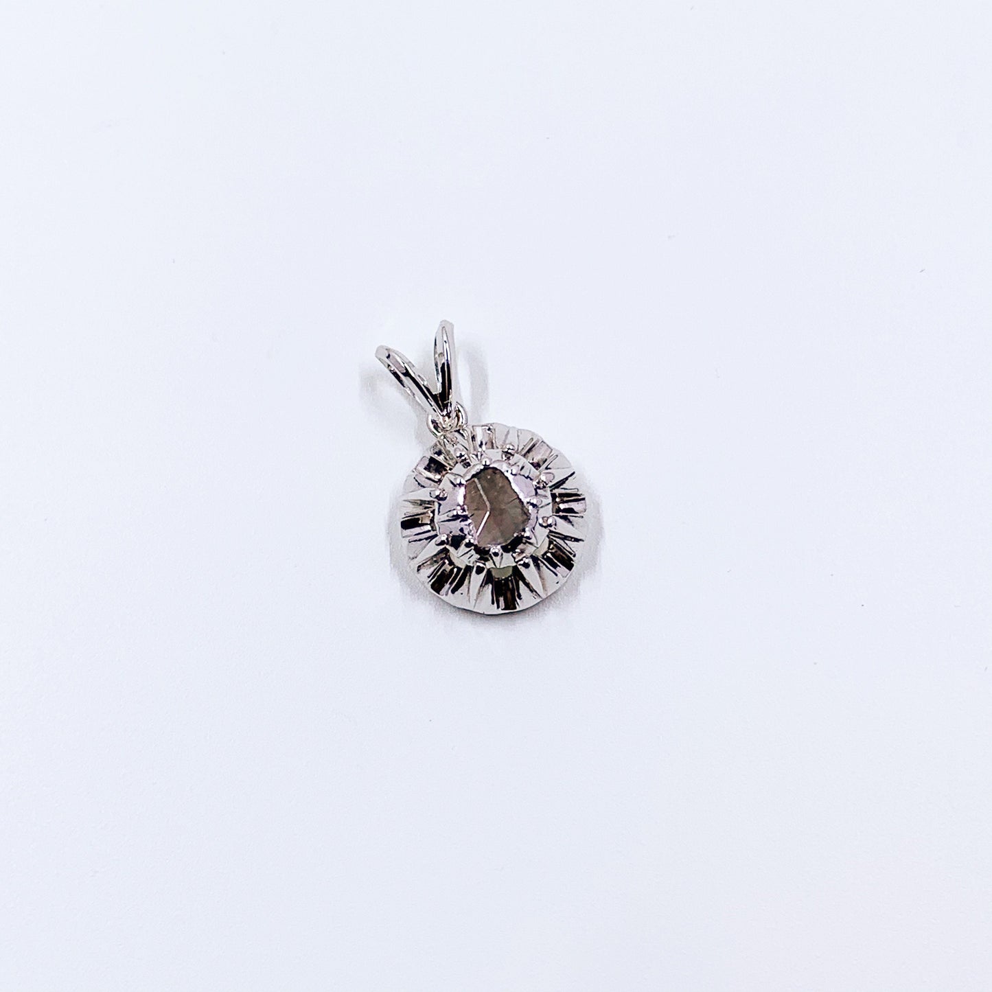 Antique Georgian Conversion Solitaire Diamond Pendant |  Antique Rose Cut Diamond Pendant