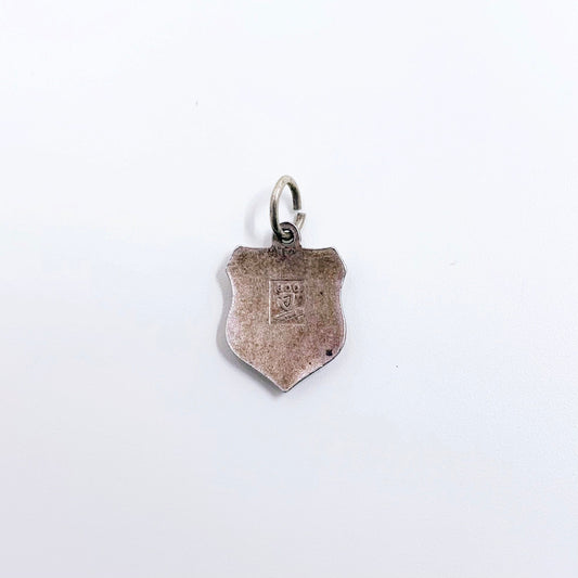 Vintage Silver Triberg Enamel Shield Charm | Vintage Enamel Travel Shield Charm | 800 Silver Charm
