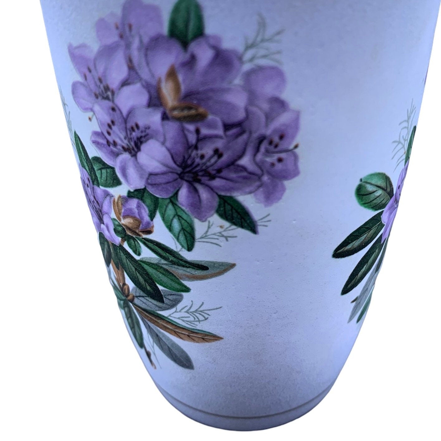 Vintage Flora Gouda Holland Rhododendron Vase | Mid Century Hand Painted Pottery
