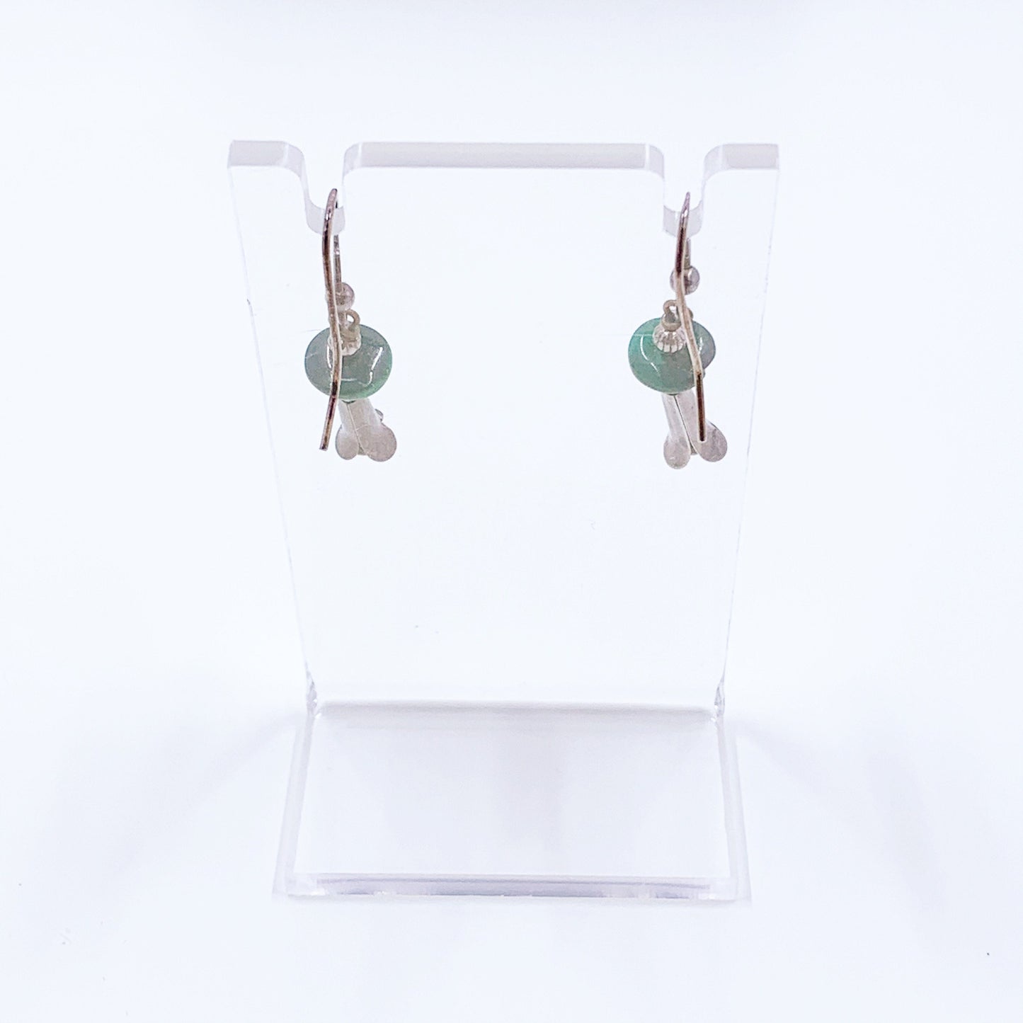 Vintage Silver Malachite Squash Blossom Earrings | Southwest Drop Earrings