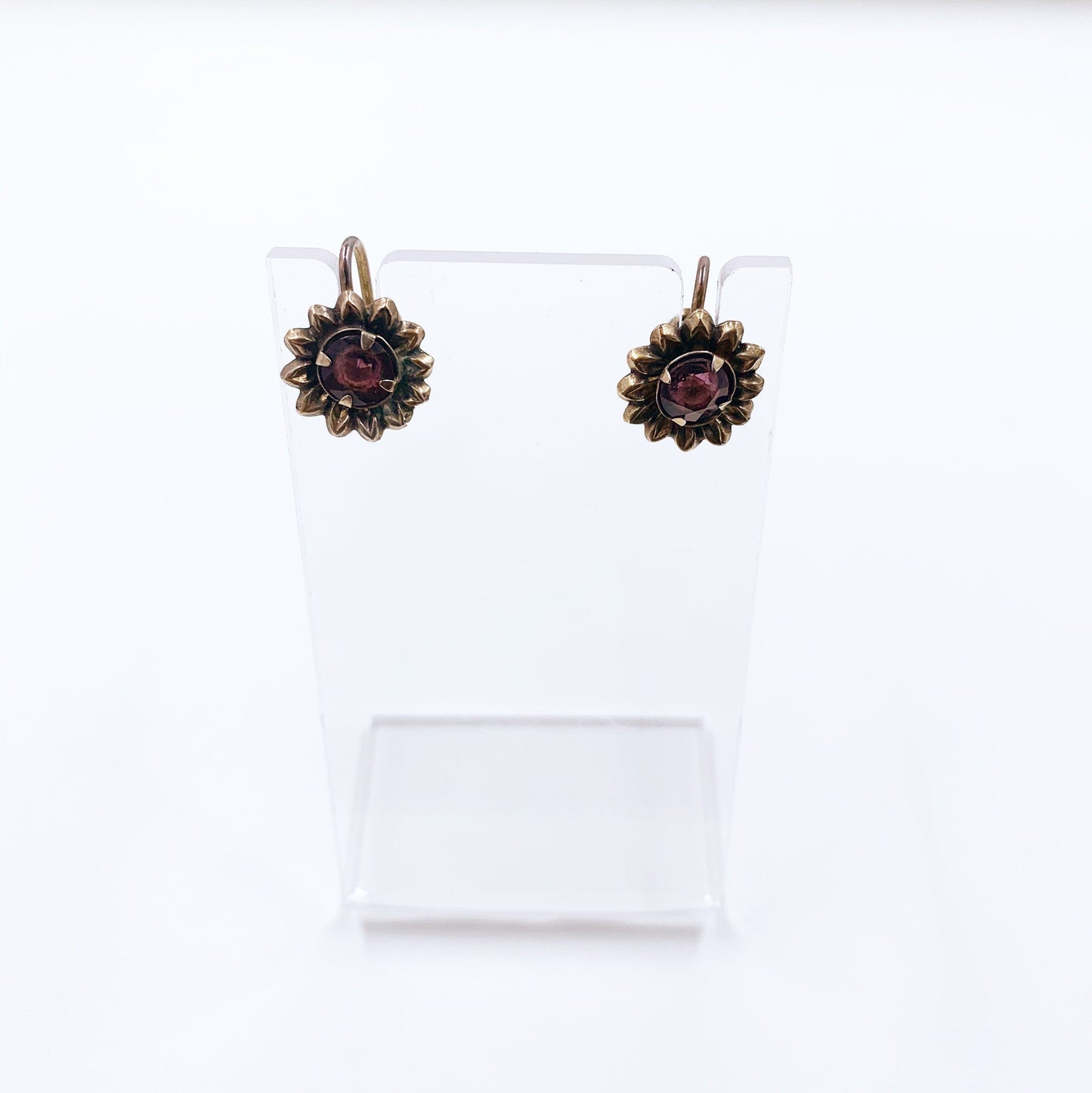 Vintage Flower Earrings | Gold Filled Floral Screw Back Earrings