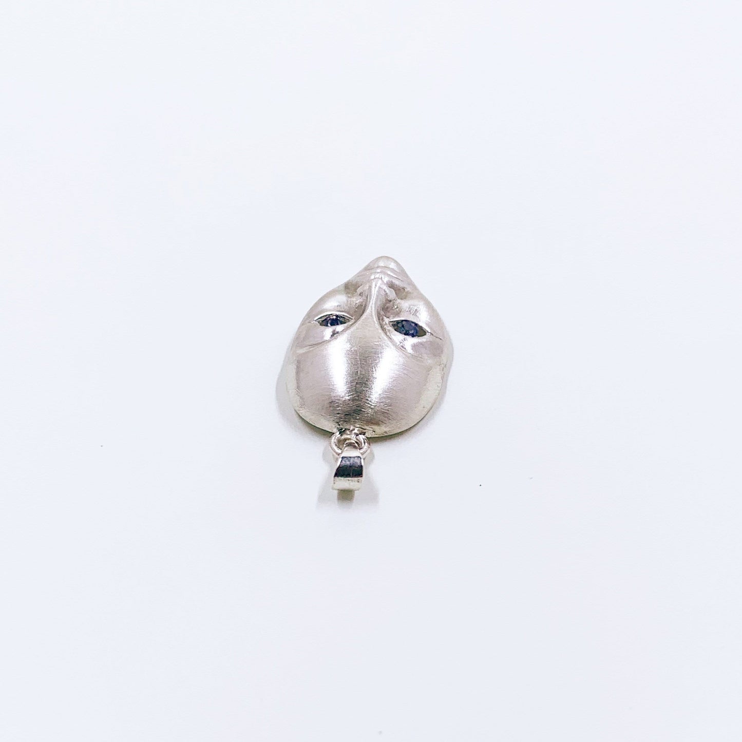 Vintage Silver Modernist Face Pendant | Modernist Silver Mask Pendant | 3D Figural Face Pendant