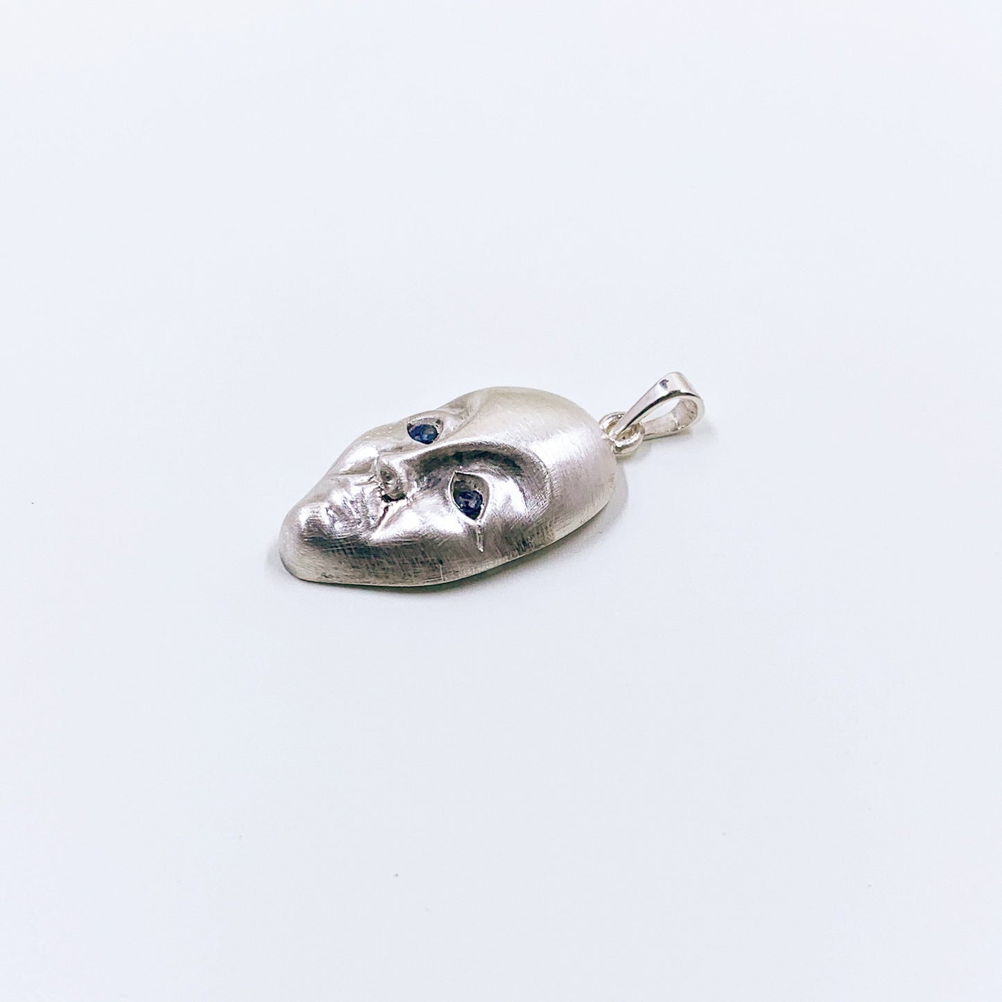 Vintage Silver Modernist Face Pendant | Modernist Silver Mask Pendant | 3D Figural Face Pendant