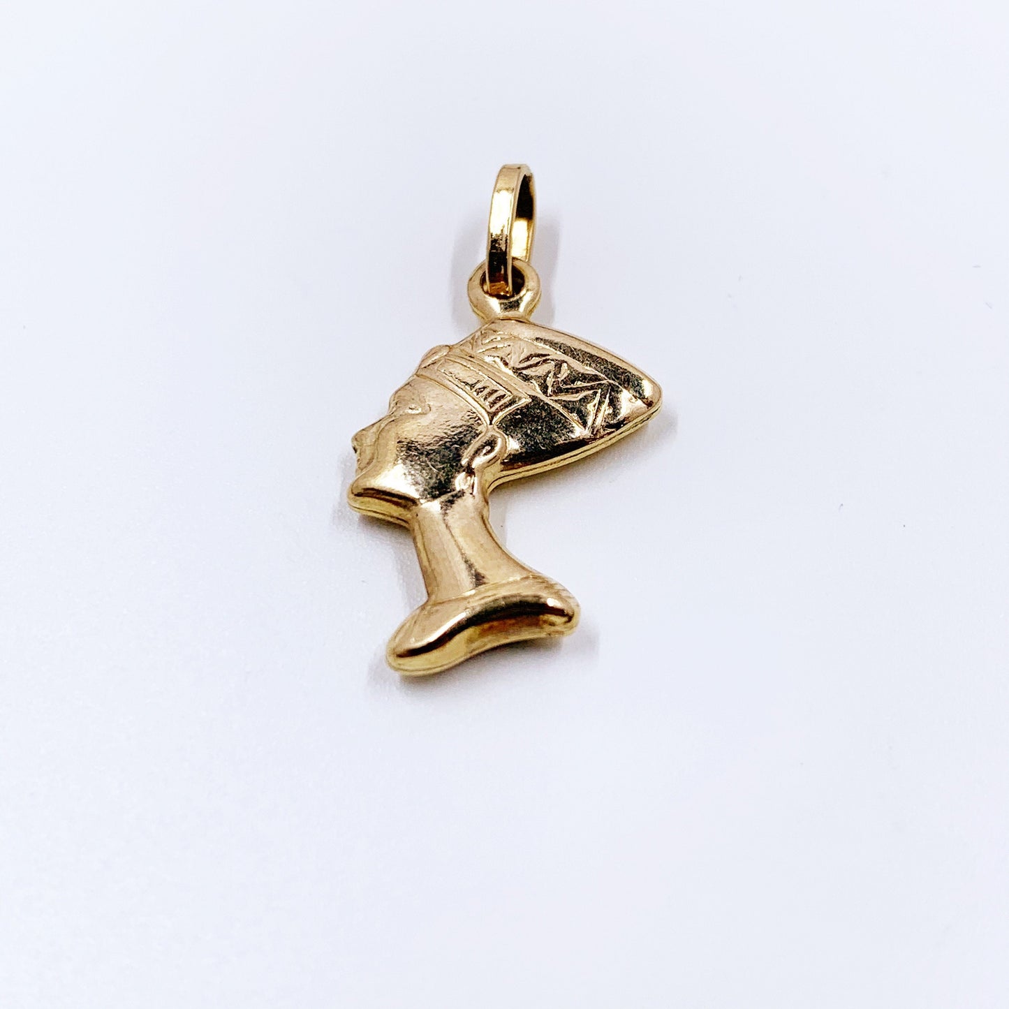 10K Gold Nefertiti Charm | Gold Egyptian Queen Nefertiti Charm Pendant