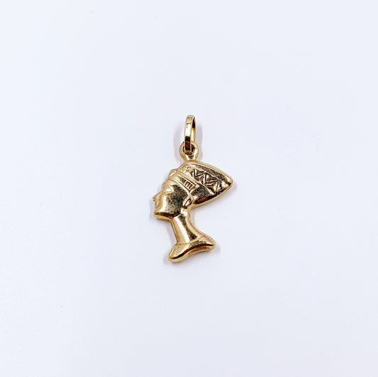 10K Gold Nefertiti Charm | Gold Egyptian Queen Nefertiti Charm Pendant