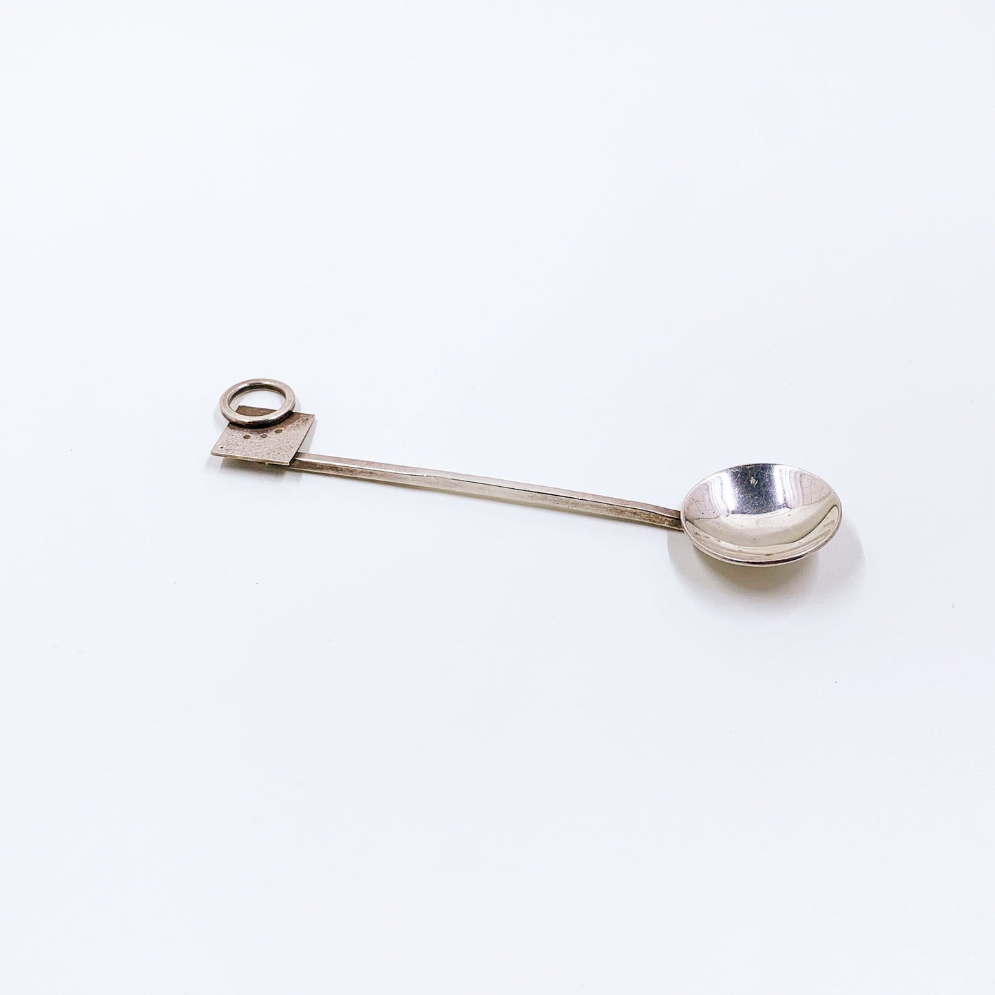 Vintage Silver Modernist Pendant | Geometric Pendulum Design