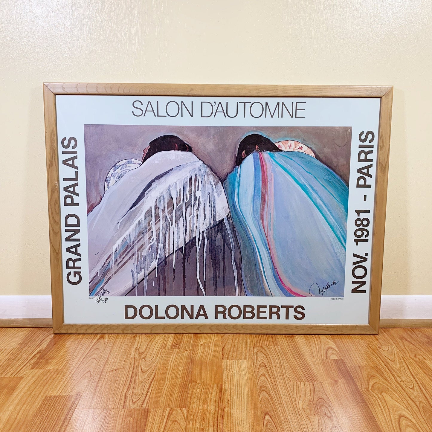 Vintage Original Dolona Roberts Paris Exhibition Poster | Grand Palais Paris | Native American Art | Signed Framed Poster