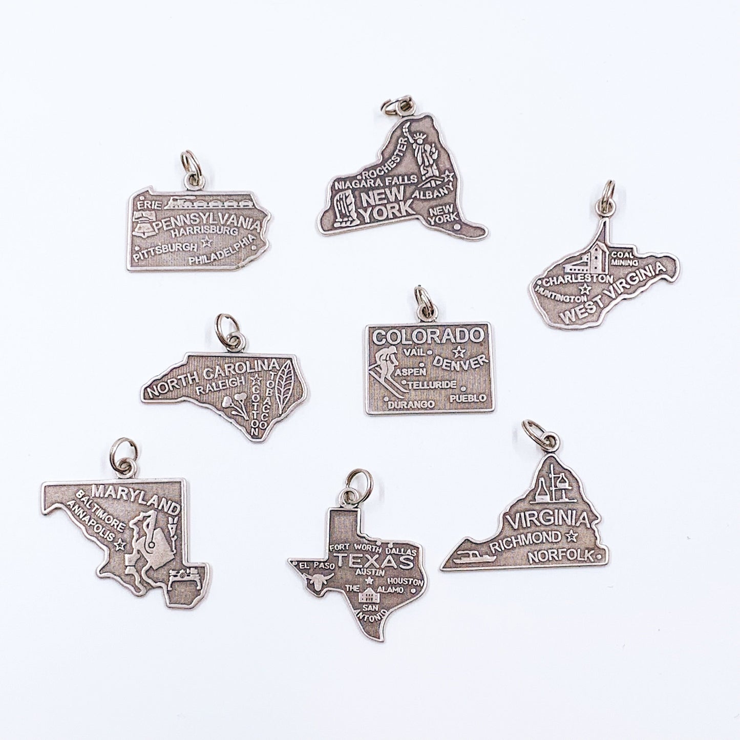 Vintage Virginia State Charm | Silver State of Virginia Charm