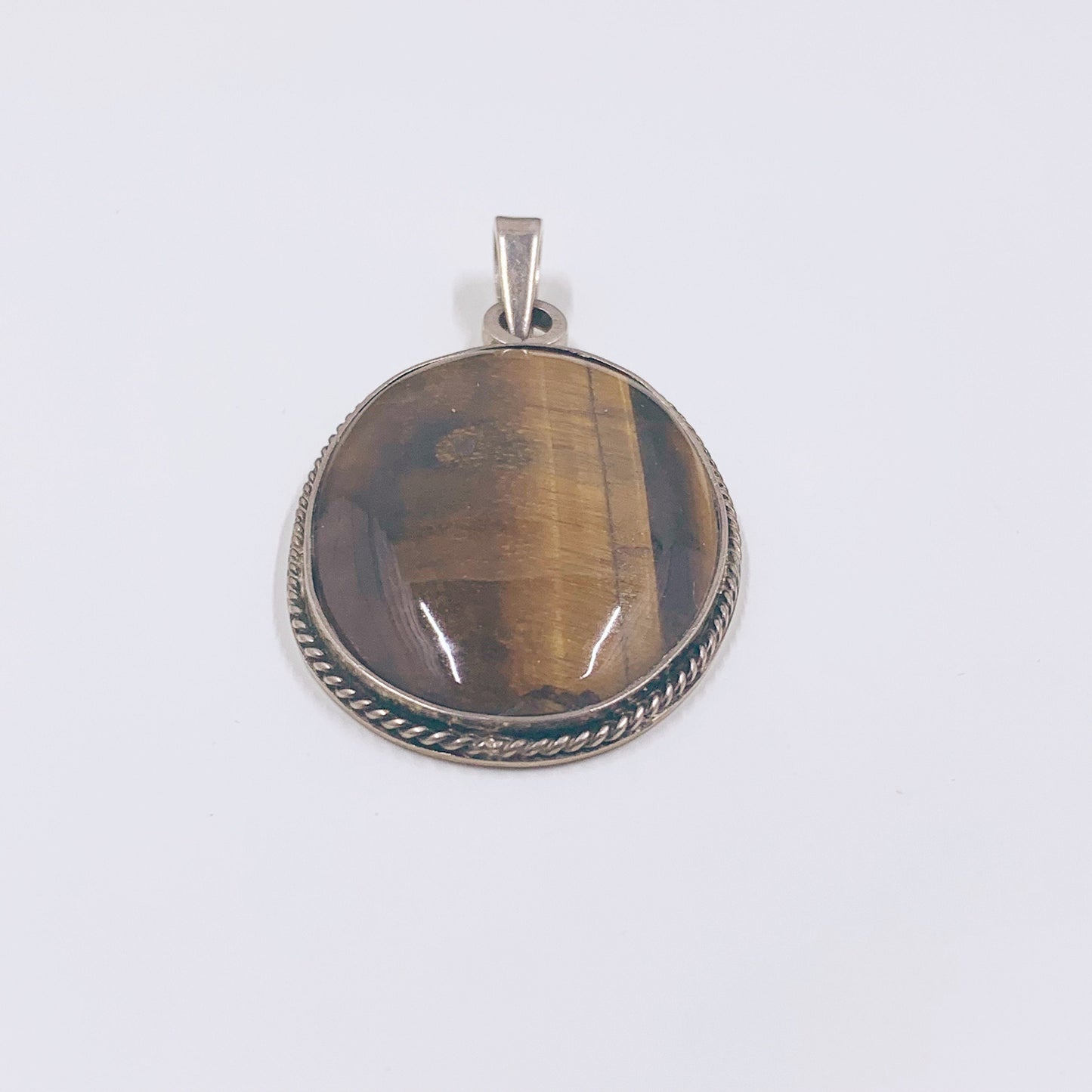 Vintage Tigers Eye Pendant | Silver Tiger's Eye Pendant